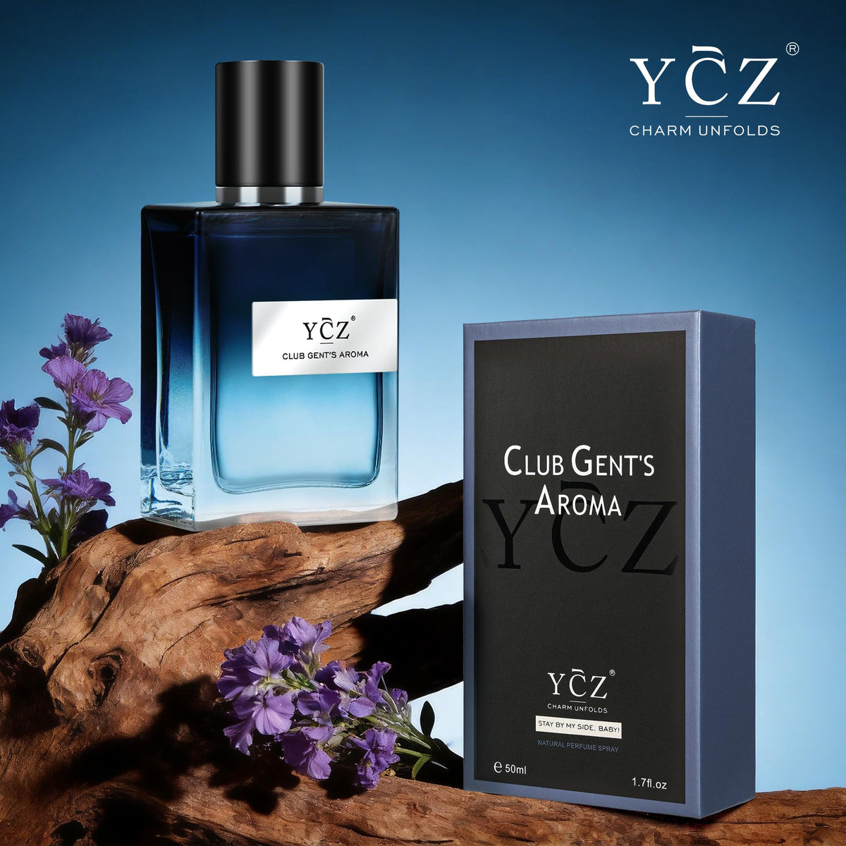 Ycz Gentleman's Aroma Eau de Parfum 1.7 fl oz bottle side view