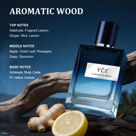 Ycz Gentleman's Aroma Eau de Parfum on a wooden table