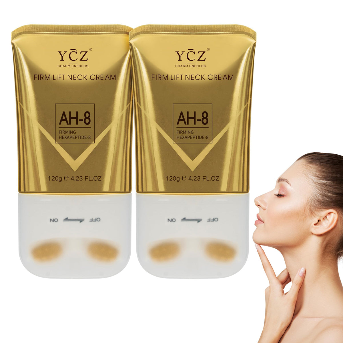 Ycz Neck Cream Pack of 2 front view with eco-friendly packaging