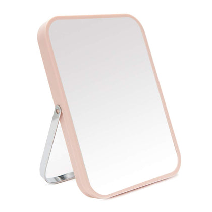 YEAKE 8-inch portable folding makeup mirror front view in pink