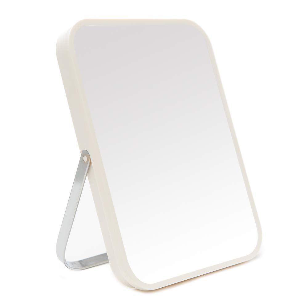 YEAKE 8-Inch Portable Folding Makeup Mirror front view in white