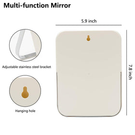 YEAKE 8-Inch Portable Folding Makeup Mirror side view with adjustable stand