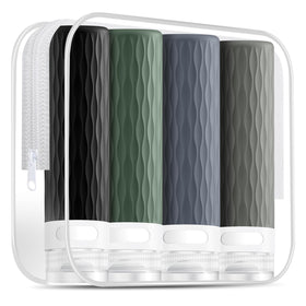 YEALIFE travel size toiletries bottles set with clear toiletry bag