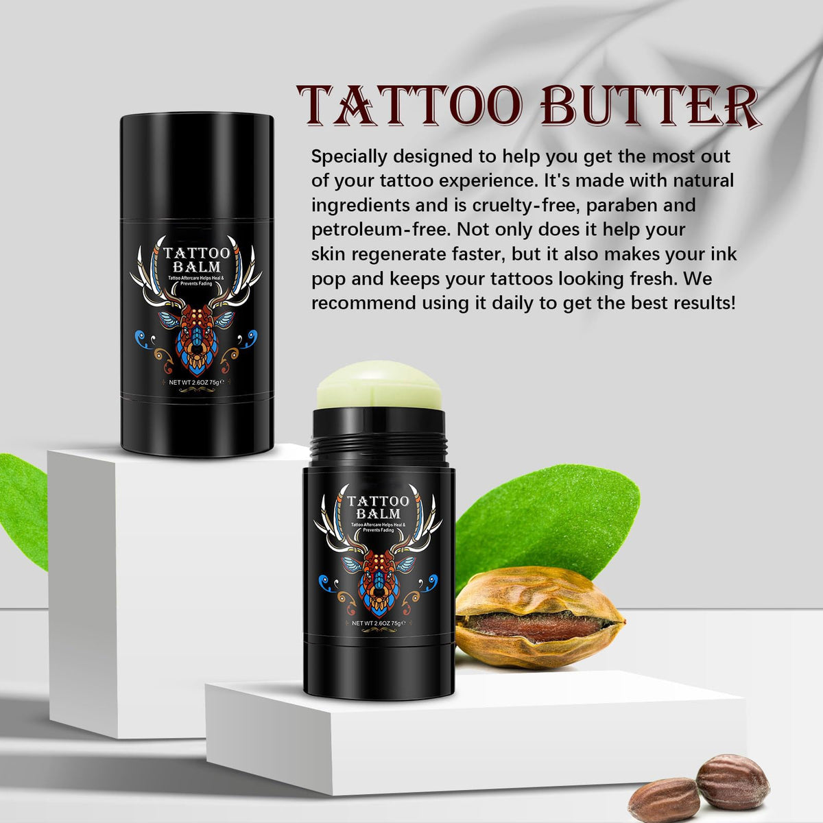 Yecuce Tattoo Aftercare Butter Balm in use on tattoo