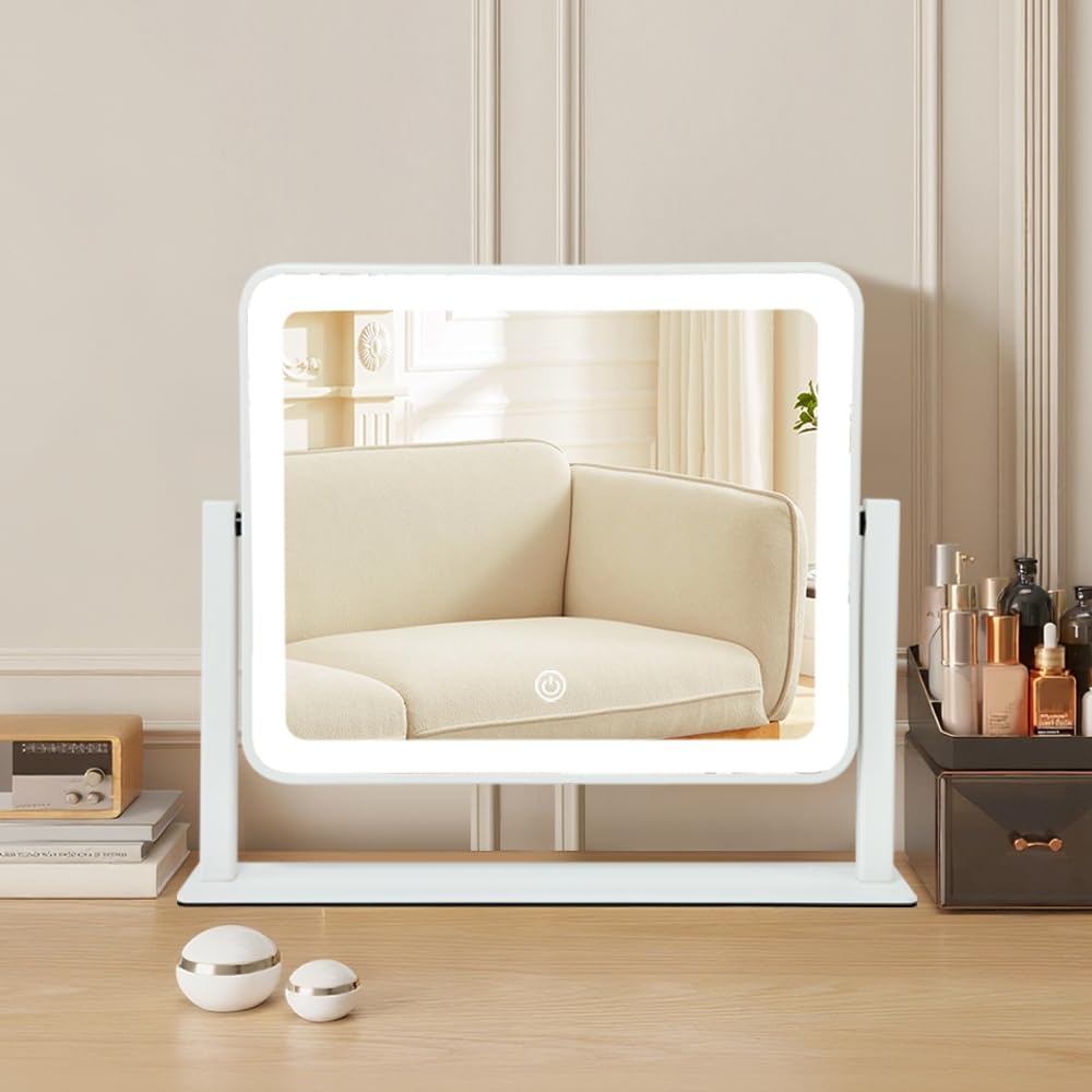 YEKKOPT 360° rotating LED makeup mirror side view