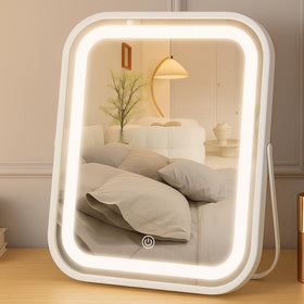 YEKKOPT Lighted Makeup Mirror front view with adjustable brightness