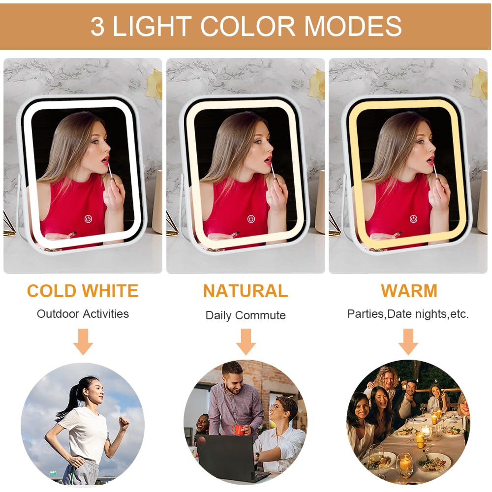 YEKKOPT Lighted Makeup Mirror in a travel bag