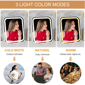 YEKKOPT Lighted Makeup Mirror in a travel bag