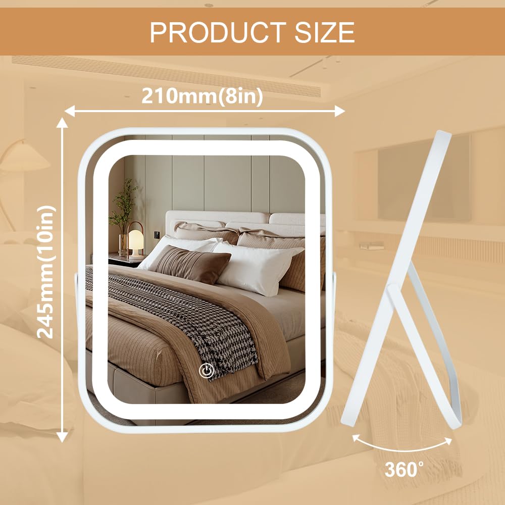 YEKKOPT Lighted Makeup Mirror showing U-shaped design