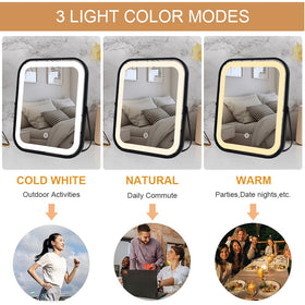 YEKKOPT Lighted Vanity Mirror compact design on a dressing table