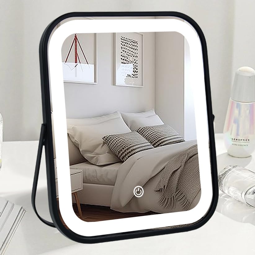 YEKKOPT Lighted Vanity Mirror front view with touch screen