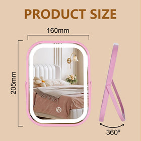 YEKKOPT Lighted Vanity Mirror side view showing USB Type-C charging port