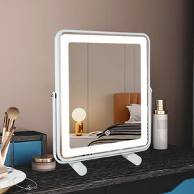 YEKKOPT makeup mirror on a vanity table with makeup products