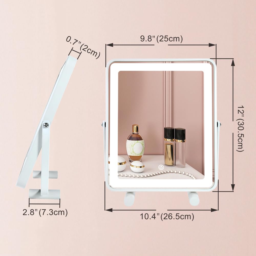YEKKOPT makeup mirror side view showcasing 360-degree rotation