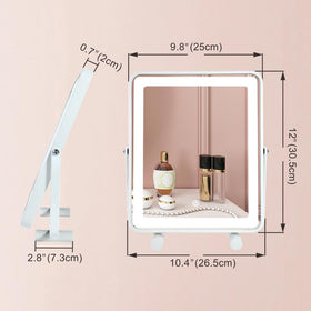 YEKKOPT makeup mirror side view showcasing 360-degree rotation