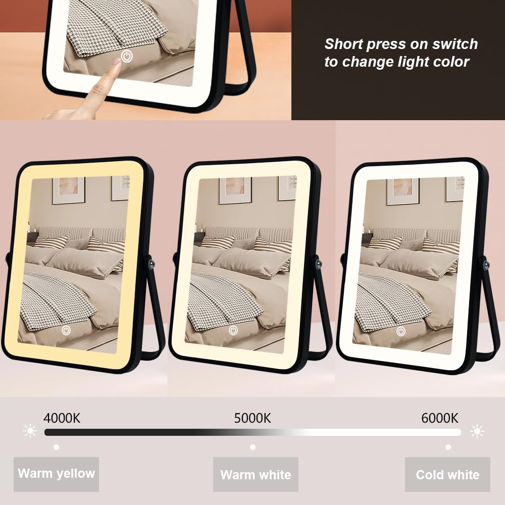 YEKKOPT Mirror used as a desk lamp