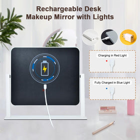 YEKKOPT mirror with USB charging cable and battery indicator