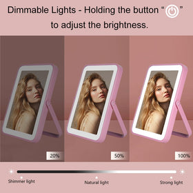 YEKKOPT Pink Vanity Mirror close-up of high-definition reflection