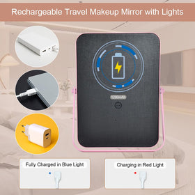 YEKKOPT Pink Vanity Mirror folded for travel