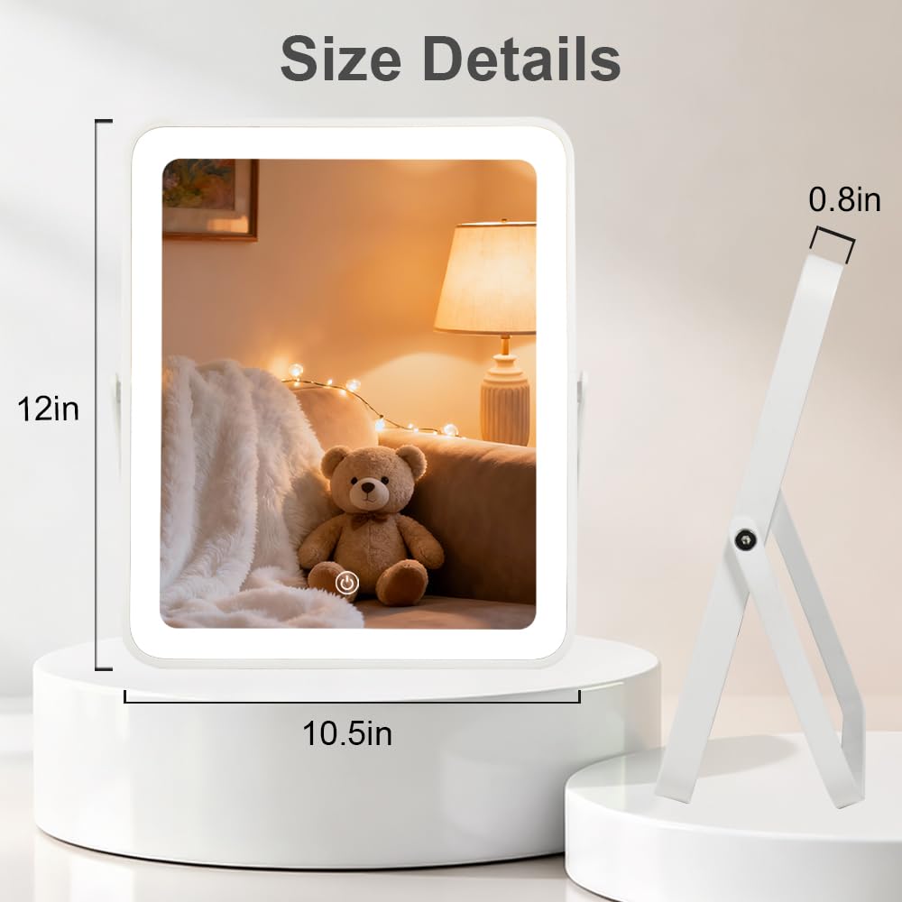 YEKKOPT Portable Desk Vanity Mirror in a bedroom setting