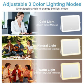 YEKKOPT Portable Desk Vanity Mirror with cool lighting mode