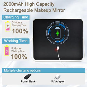 YEKKOPT Portable Desk Vanity Mirror with warm lighting mode