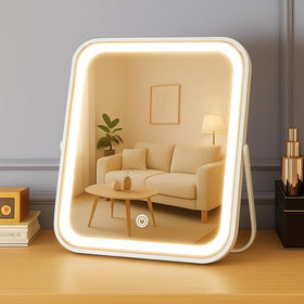 YEKKOPT Rechargeable Vanity Mirror front view with LED lights