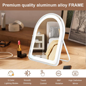 YEKKOPT Rechargeable Vanity Mirror side view showing touch control