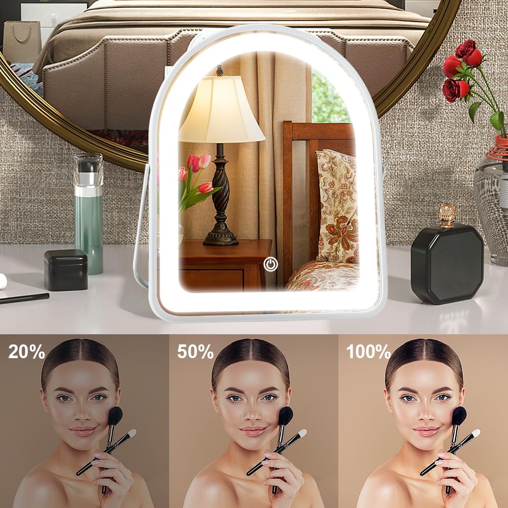 YEKKOPT Rechargeable Vanity Mirror with warm light setting