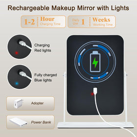 YEKKOPT Small Desk Mirror showing smart dimming feature
