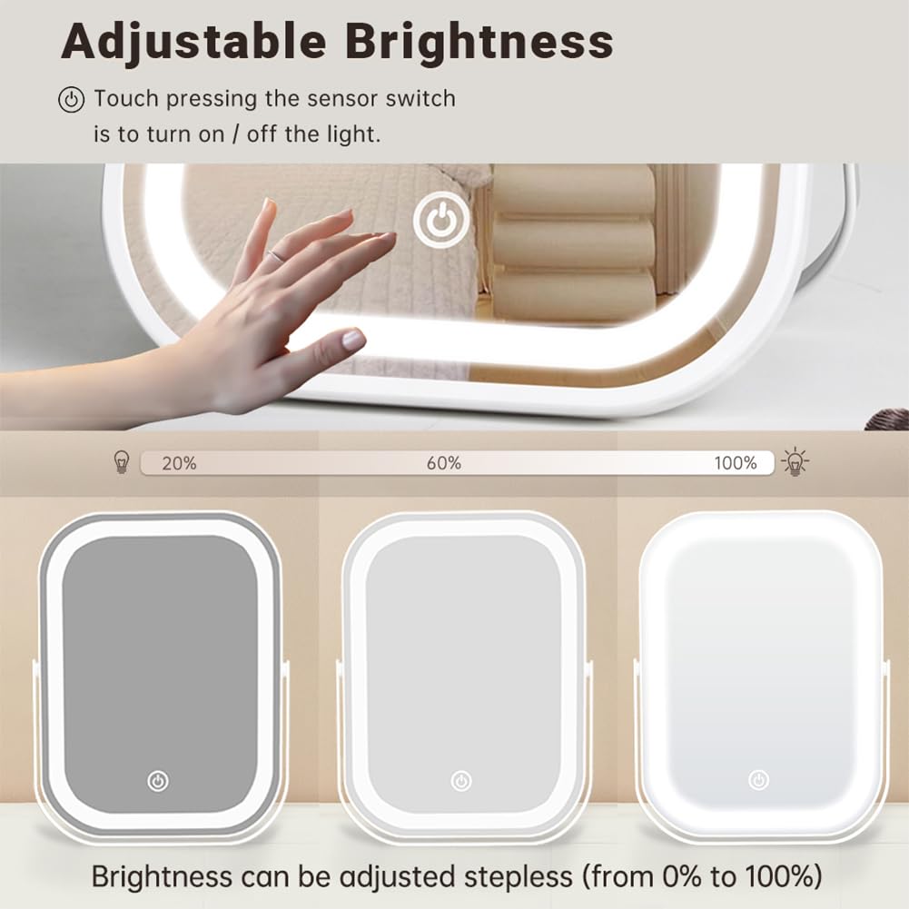 YEKKOPT Travel Makeup Mirror compact size in a backpack