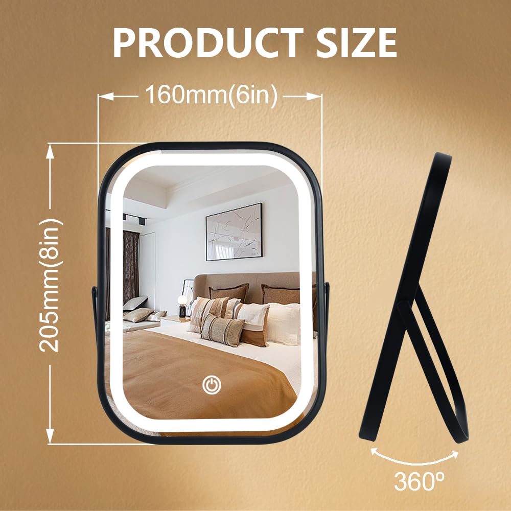 YEKKOPT Travel Mirror side view showing stand