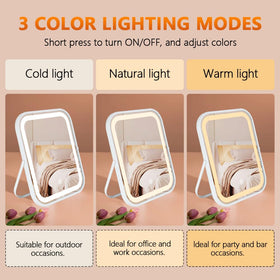 YEKKOPT Vanity Mirror displaying warm light setting