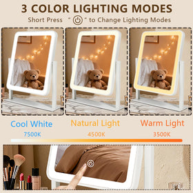 YEKKOPT Vanity Mirror displaying warm lighting mode
