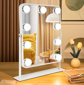 YEKKOPT Vanity Mirror front view with 9 LED bulbs