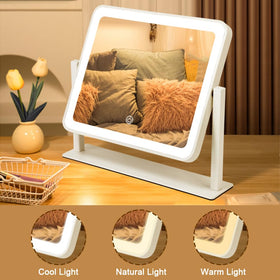 YEKKOPT vanity mirror on a makeup table with cosmetics