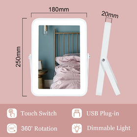 YEKKOPT Vanity Mirror showing three colour lighting modes