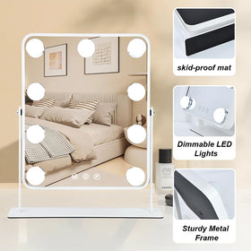 YEKKOPT Vanity Mirror side view showing 360° rotation