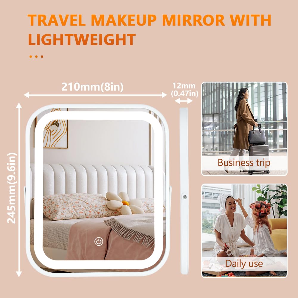 YEKKOPT Vanity Mirror side view showing touch control