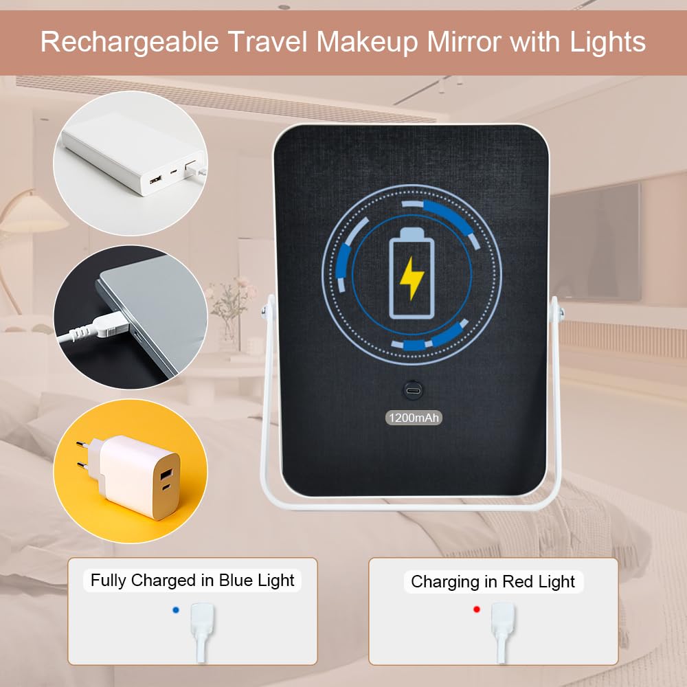 YEKKOPT Vanity Mirror side view with U-shaped stand