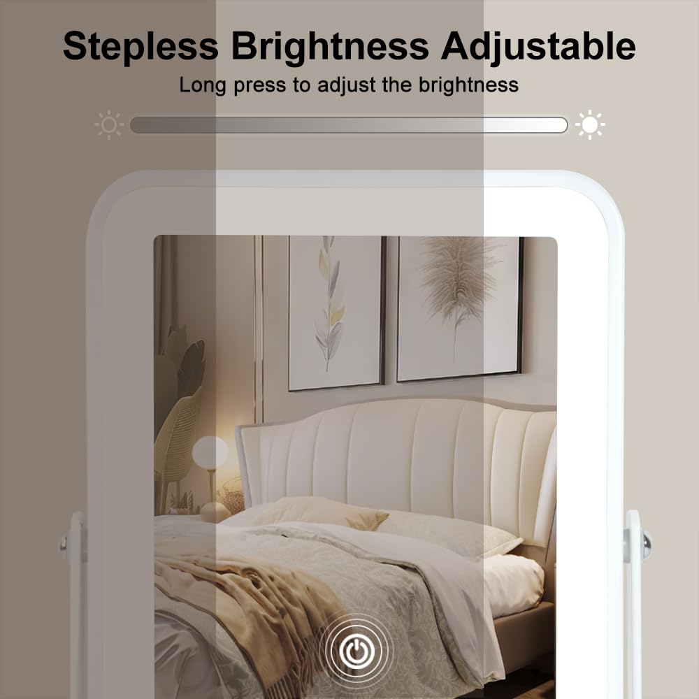 YEKKOPT Vanity Mirror with adjustable brightness feature