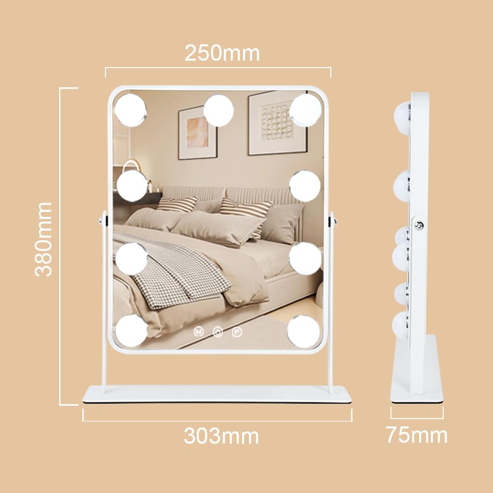 YEKKOPT Vanity Mirror with warm light setting