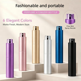 YELDFEERO 10ml travel perfume bottle in silver with clear glass inner liner