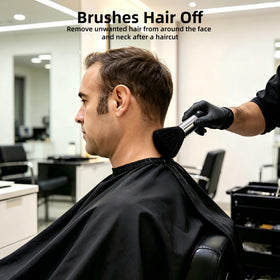 YELEGAI Neck Duster Brush in use after haircut