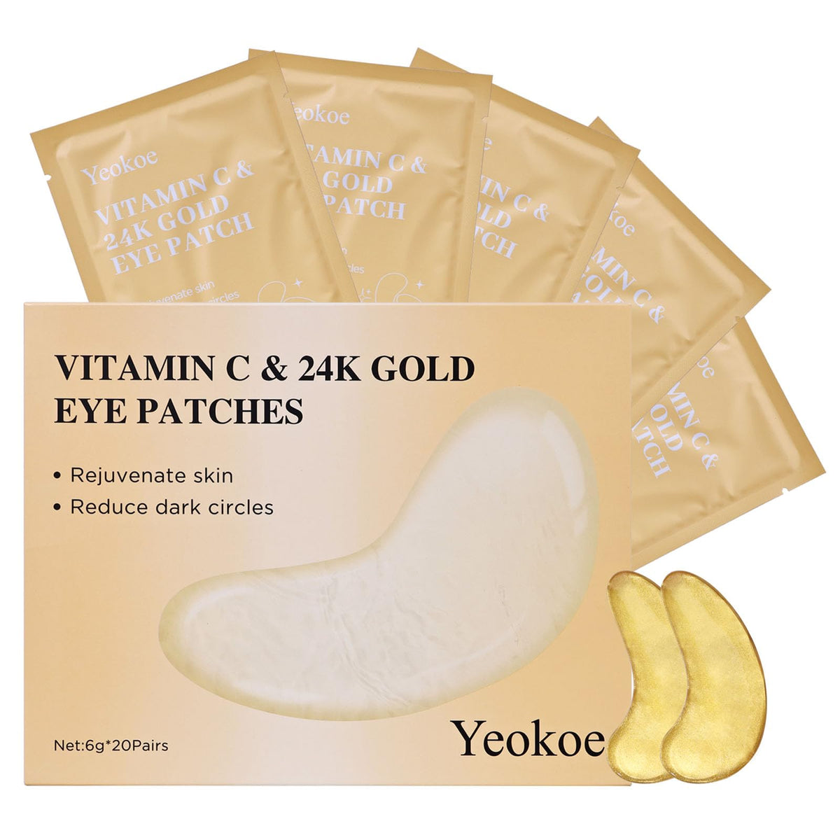 Yeokoe Under Eye Patches front view with packaging