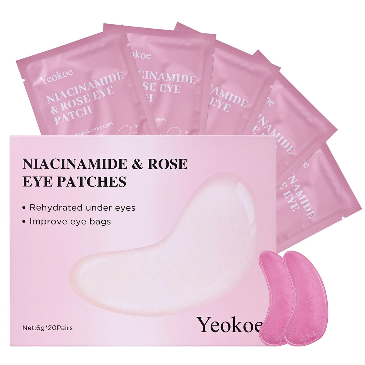 Yeokoe Under Eye Patches front view with packaging