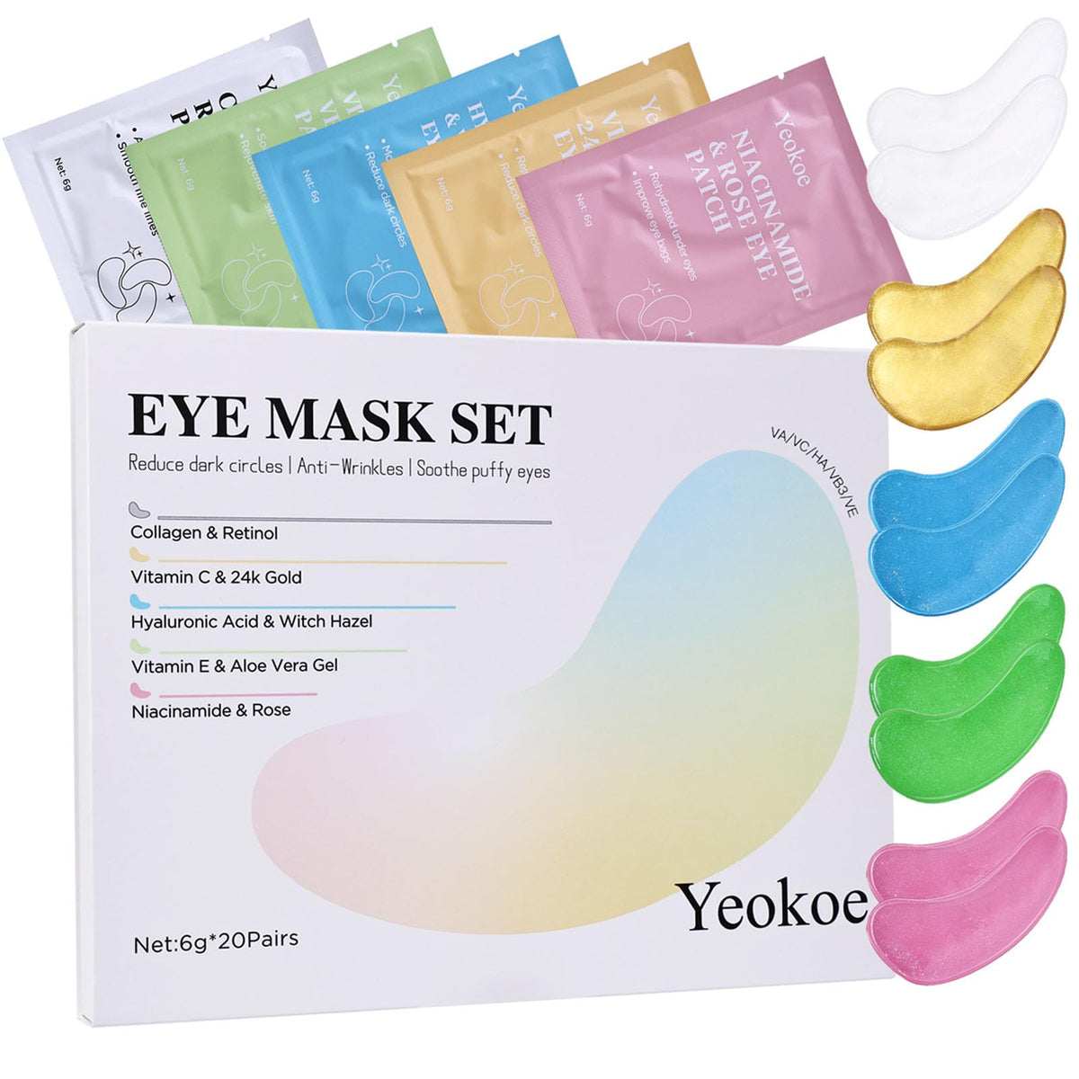 Yeokoe Under Eye Patches front view with packaging