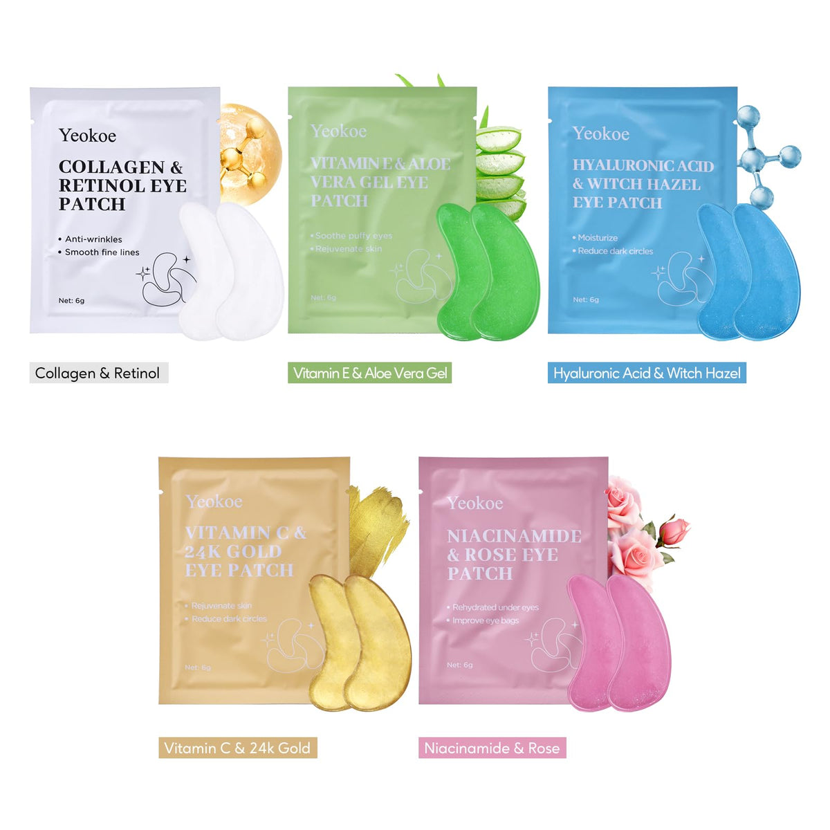 Yeokoe Under Eye Patches Niacinamide & Rose variant