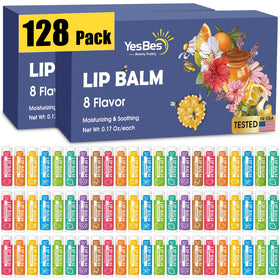 YesBes 128 Pack Lip Balm assorted flavours front view