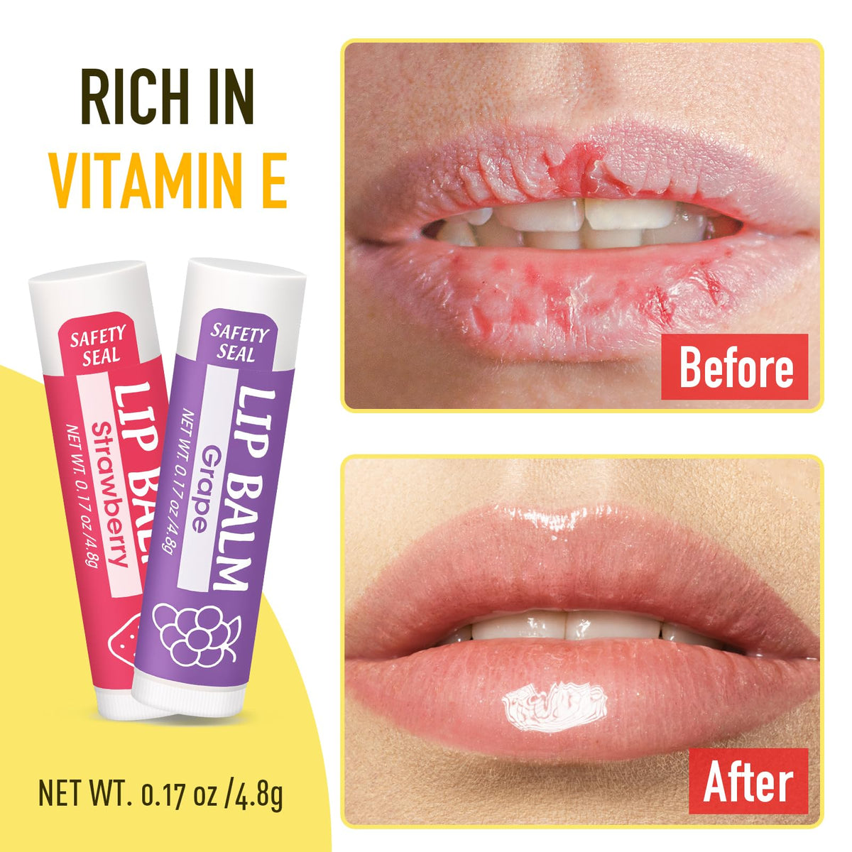 YesBes 128 Pack Lip Balm Mint flavour close-up